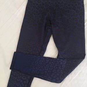 Vie Active Dark Blue Leopard Leggings
